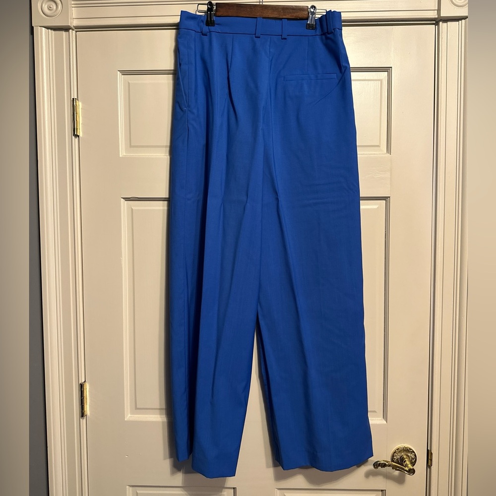 Classic Pleated Dress Pants in Royal Blue - Picture 4 of 4